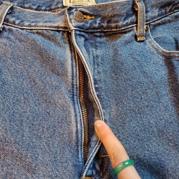 Vintage Men's L.L. Bean Relaxed Fit Flannel Plaid Lined Jeans 40x30 - Picture 9 of 15